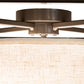 Meyda Lighting Kitzi 43" 2-Light Timeless Bronze Flush Mount Light With White Statuario Idalight & Off-White Styrene Shade