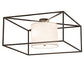 Meyda Lighting Kitzi 43" 2-Light Timeless Bronze Flush Mount Light With White Statuario Idalight & Off-White Styrene Shade