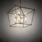 Meyda Lighting Kitzi 50"Sq 8-Light Brass Tint Tapered Pendant Light With White Faux Candlelight