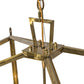 Meyda Lighting Kitzi 50"Sq 8-Light Brass Tint Tapered Pendant Light With White Faux Candlelight