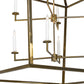 Meyda Lighting Kitzi 50"Sq 8-Light Brass Tint Tapered Pendant Light With White Faux Candlelight