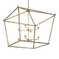 Meyda Lighting Kitzi 50"Sq 8-Light Brass Tint Tapered Pendant Light With White Faux Candlelight