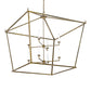 Meyda Lighting Kitzi 50"Sq 8-Light Brass Tint Tapered Pendant Light With White Faux Candlelight