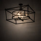 Meyda Lighting Kitzi 51" 12-Light Wrought Iron Pendant Light With Clear Seeded Shade Glass