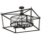 Meyda Lighting Kitzi 51" 12-Light Wrought Iron Pendant Light With Clear Seeded Shade Glass