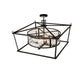 Meyda Lighting Kitzi 51" 12-Light Wrought Iron Pendant Light With Clear Seeded Shade Glass