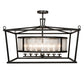 Meyda Lighting Kitzi 51" 12-Light Wrought Iron Pendant Light With Clear Seeded Shade Glass