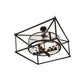 Meyda Lighting Kitzi 51" 12-Light Wrought Iron Pendant Light With Clear Seeded Shade Glass