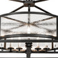 Meyda Lighting Kitzi 51" 12-Light Wrought Iron Pendant Light With Clear Seeded Shade Glass