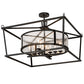 Meyda Lighting Kitzi 51" 12-Light Wrought Iron Pendant Light With Clear Seeded Shade Glass