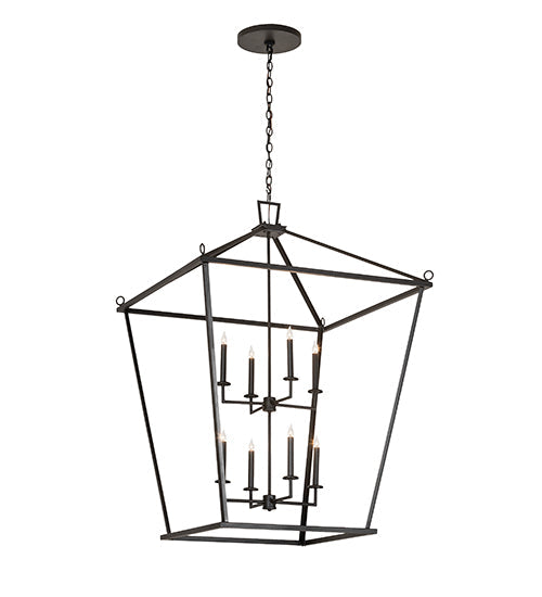 Meyda Lighting Kitzi 51" 8-Light Flat Black Tapered Pendant Light