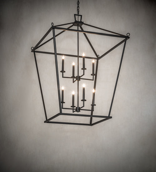 Meyda Lighting Kitzi 51" 8-Light Flat Black Tapered Pendant Light