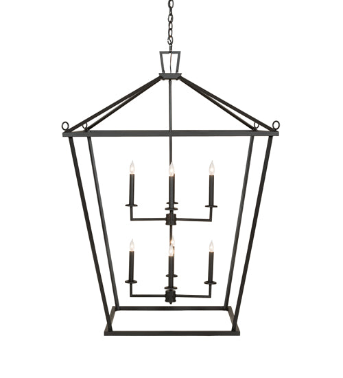 Meyda Lighting Kitzi 51" 8-Light Flat Black Tapered Pendant Light