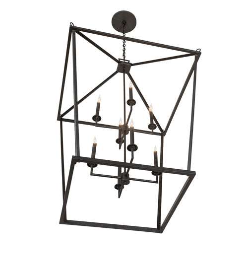 Meyda Lighting Kitzi 51" 8-Light Flat Black Tapered Pendant Light