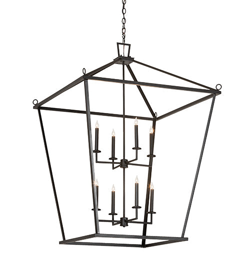 Meyda Lighting Kitzi 51" 8-Light Flat Black Tapered Pendant Light