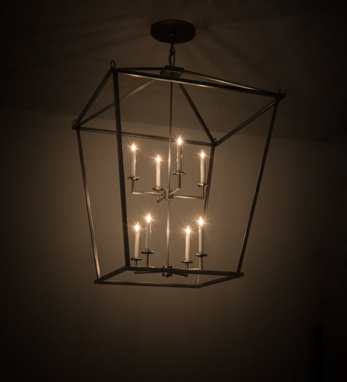 Meyda Lighting Kitzi 51" 8-Light Nickel Tapered Pendant Light With White Faux Candlelight