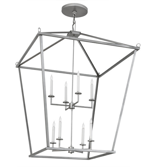 Meyda Lighting Kitzi 51" 8-Light Nickel Tapered Pendant Light With White Faux Candlelight