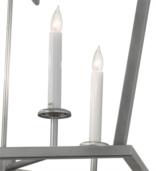 Meyda Lighting Kitzi 51" 8-Light Nickel Tapered Pendant Light With White Faux Candlelight