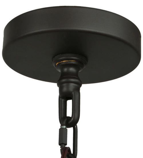 Meyda Lighting Kitzi 51" 8-Light Oil Rubbed Bronze Box Pendant Light With Clear Seeded Shade Glass