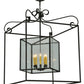 Meyda Lighting Kitzi 51" 8-Light Oil Rubbed Bronze Box Pendant Light With Clear Seeded Shade Glass