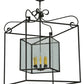 Meyda Lighting Kitzi 51" 8-Light Oil Rubbed Bronze Box Pendant Light With Clear Seeded Shade Glass