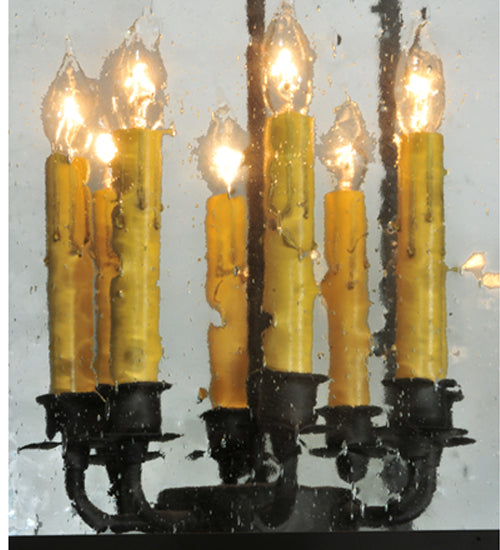 Meyda Lighting Kitzi 51" 8-Light Oil Rubbed Bronze Box Pendant Light With Clear Seeded Shade Glass