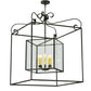 Meyda Lighting Kitzi 51" 8-Light Oil Rubbed Bronze Box Pendant Light With Clear Seeded Shade Glass