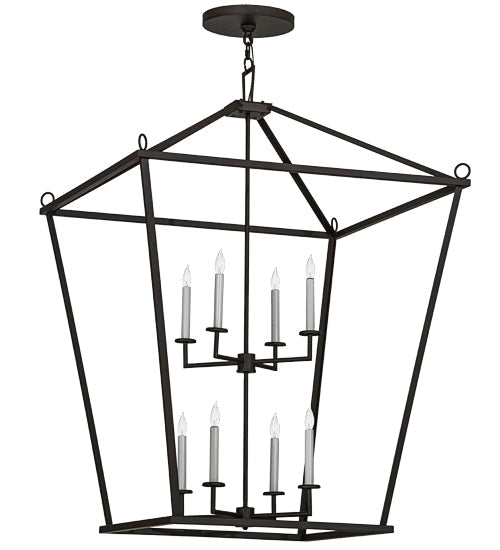 Meyda Lighting Kitzi 51" 8-Light Oil Rubbed Bronze Tapered Pendant Light With White Faux Candlelight