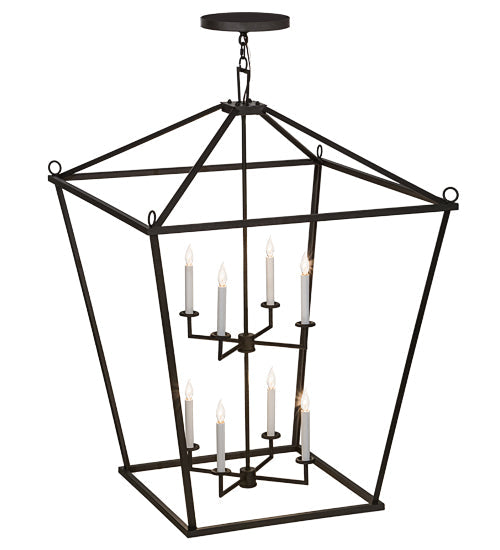 Meyda Lighting Kitzi 51" 8-Light Oil Rubbed Bronze Tapered Pendant Light With White Faux Candlelight