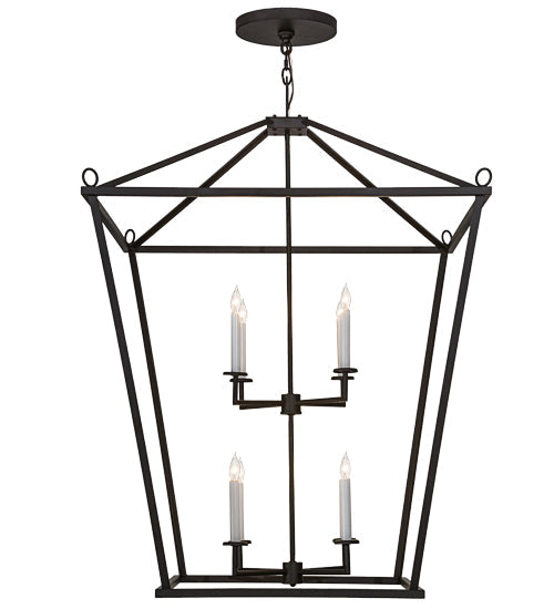 Meyda Lighting Kitzi 51" 8-Light Oil Rubbed Bronze Tapered Pendant Light With White Faux Candlelight