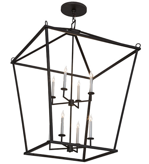 Meyda Lighting Kitzi 51" 8-Light Oil Rubbed Bronze Tapered Pendant Light With White Faux Candlelight