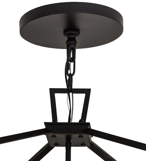 Meyda Lighting Kitzi 51" 8-Light Textured Black Tapered Pendant Light With White Faux Candlelight