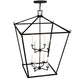 Meyda Lighting Kitzi 51" 8-Light Textured Black Tapered Pendant Light With White Faux Candlelight