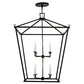 Meyda Lighting Kitzi 51" 8-Light Textured Black Tapered Pendant Light With White Faux Candlelight
