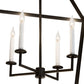 Meyda Lighting Kitzi 51" 8-Light Textured Black Tapered Pendant Light With White Faux Candlelight