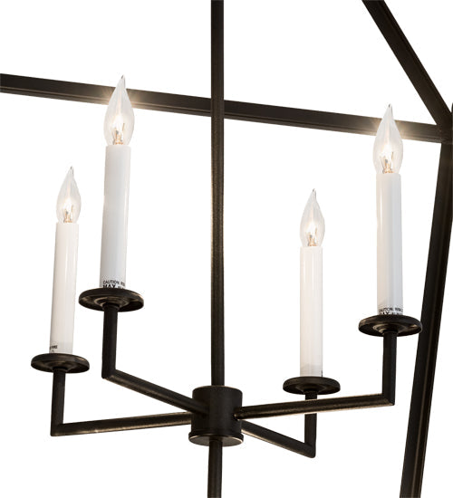 Meyda Lighting Kitzi 51" 8-Light Textured Black Tapered Pendant Light With White Faux Candlelight
