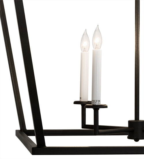Meyda Lighting Kitzi 51" 8-Light Textured Black Tapered Pendant Light With White Faux Candlelight