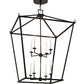 Meyda Lighting Kitzi 51" 8-Light Textured Black Tapered Pendant Light With White Faux Candlelight