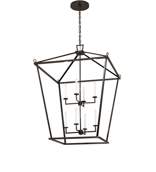 Meyda Lighting Kitzi 51" 8-Light Timeless Bronze Tapered Pendant Light With White Faux Candlelight