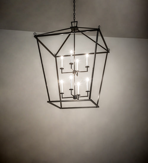 Meyda Lighting Kitzi 51" 8-Light Timeless Bronze Tapered Pendant Light With White Faux Candlelight