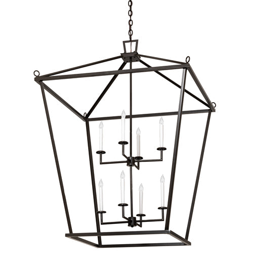 Meyda Lighting Kitzi 51" 8-Light Timeless Bronze Tapered Pendant Light With White Faux Candlelight