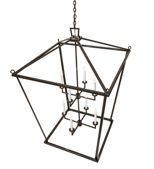 Meyda Lighting Kitzi 51" 8-Light Timeless Bronze Tapered Pendant Light With White Faux Candlelight