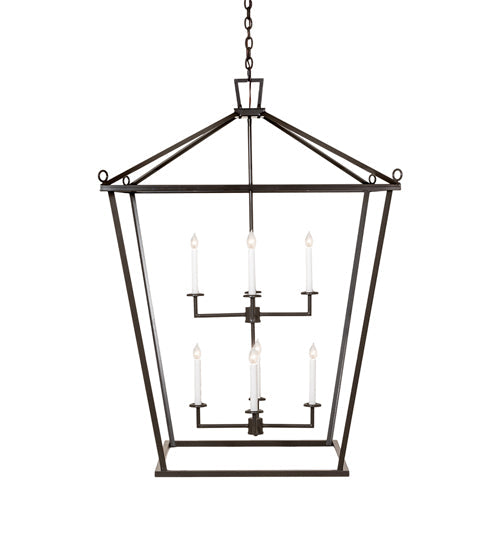 Meyda Lighting Kitzi 51" 8-Light Timeless Bronze Tapered Pendant Light With White Faux Candlelight