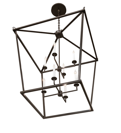 Meyda Lighting Kitzi 51" 8-Light Timeless Bronze Tapered Pendant Light With White Faux Candlelight