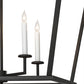 Meyda Lighting Kitzi 51" 8-Light Wrought Iron Tapered Pendant Light With White Faux Candlelight