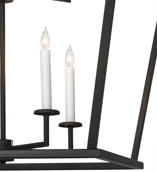 Meyda Lighting Kitzi 51" 8-Light Wrought Iron Tapered Pendant Light With White Faux Candlelight