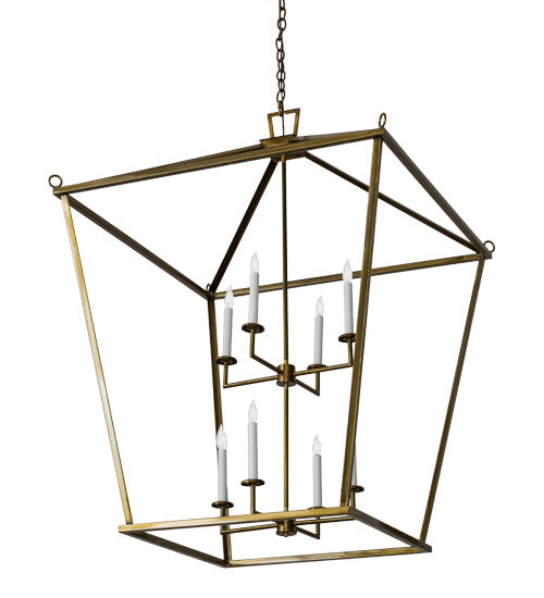Meyda Lighting Kitzi 52" 8-Light Brass Tapered Pendant Light With White Faux Candlelight
