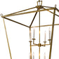 Meyda Lighting Kitzi 52" 8-Light Brass Tapered Pendant Light With White Faux Candlelight
