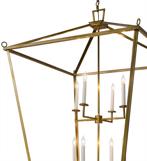 Meyda Lighting Kitzi 52" 8-Light Brass Tapered Pendant Light With White Faux Candlelight