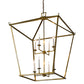 Meyda Lighting Kitzi 52" 8-Light Brass Tapered Pendant Light With White Faux Candlelight
